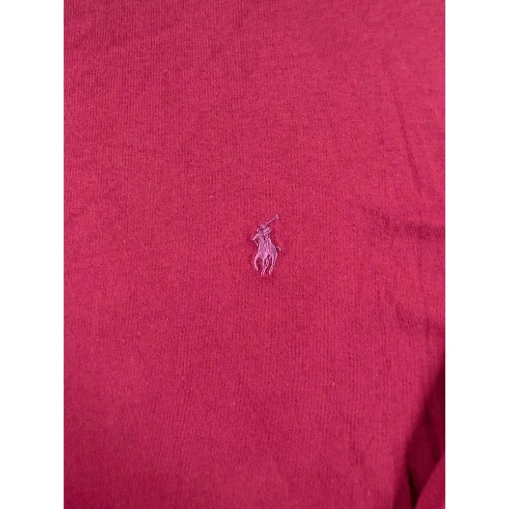 Polo Ralph Lauren Shirt Mens XLT Maroon Pony Logo Long Sleeve Crew Neck Pullover